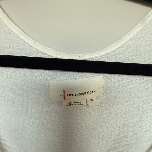 Anthropologie Womens Top XL White Long Sleeve V Neck Gauzy Boho Milkmade Cottage - Picture 4 of 6